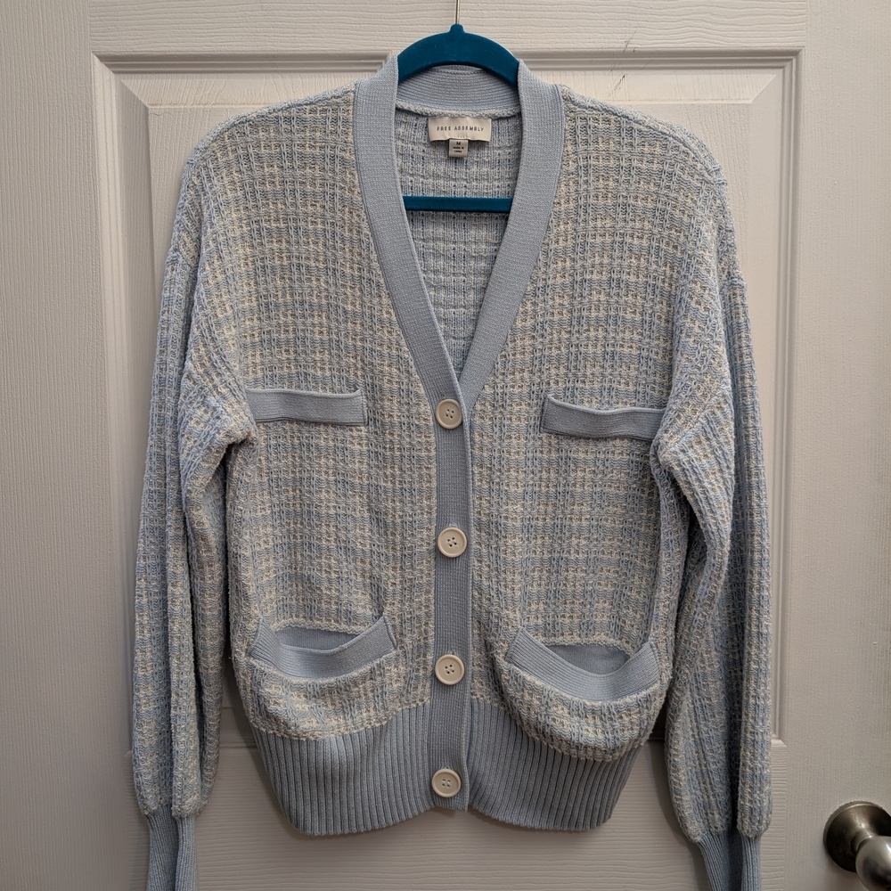 Women's Blue Cardigan Sweater - Medium